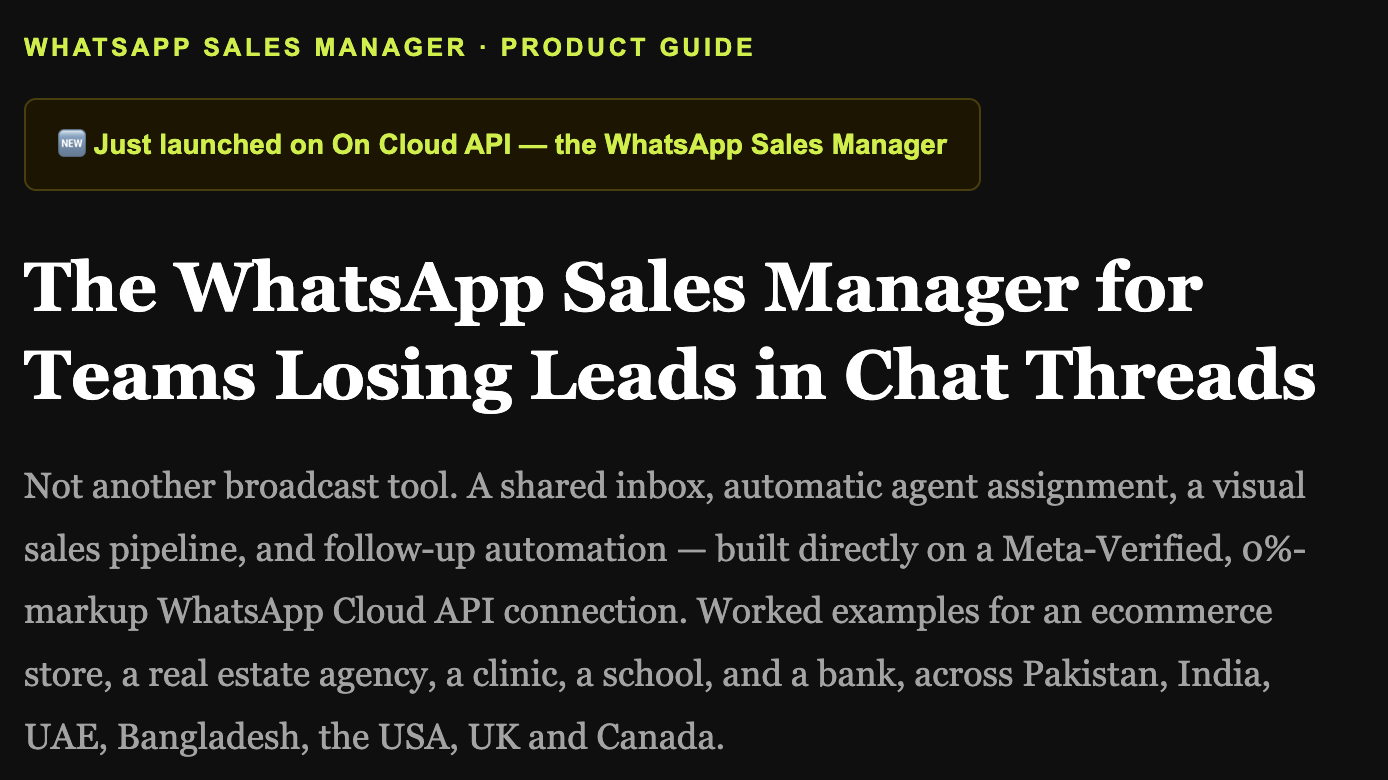 The WhatsApp Sales Manager for Teams Losing Leads in Chat Threads