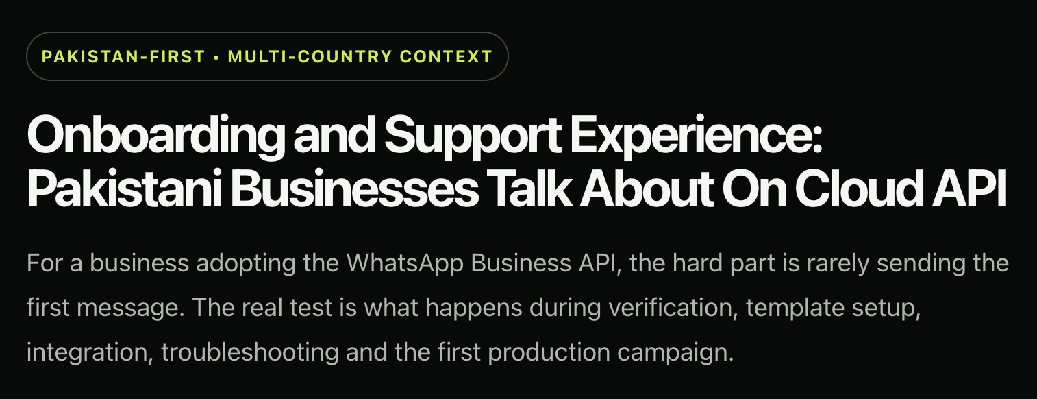 WhatsApp Business API Setup in Pakistan Just Got Easier — But Onboarding Still Matters
