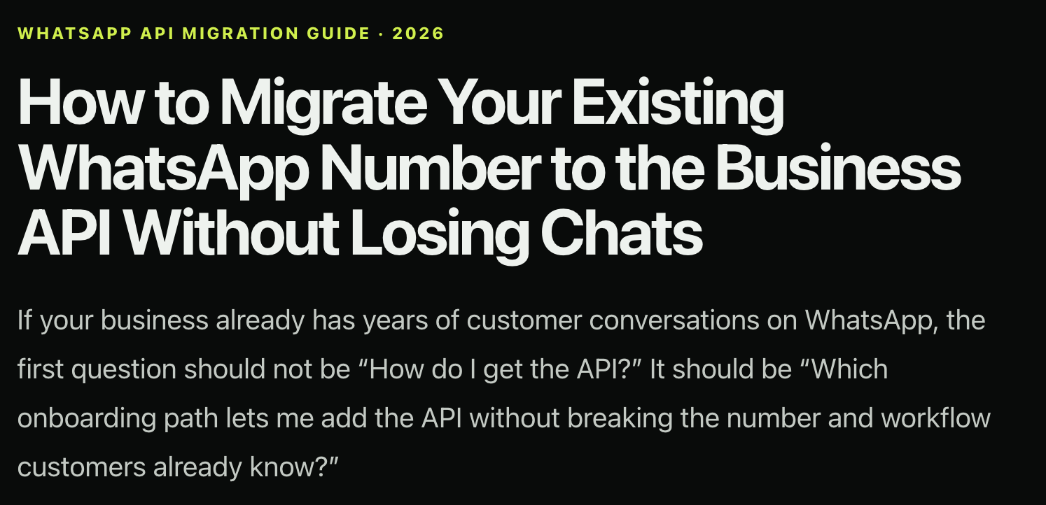 How to Migrate Your Existing WhatsApp Number to the Business API Without Losing Chats