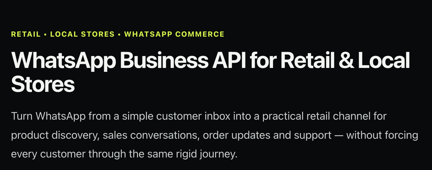 WhatsApp Business API for Retail & Local Stores
