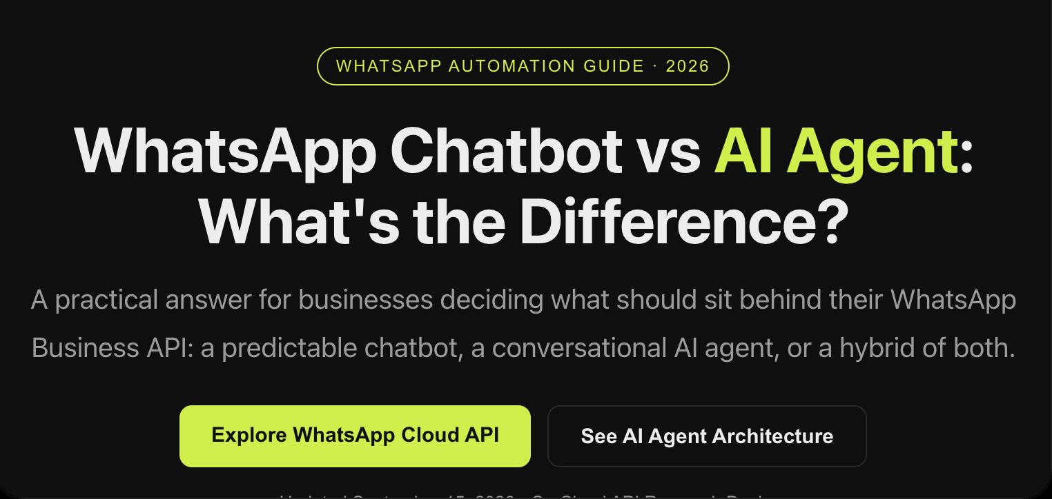 WhatsApp Chatbot vs AI Agent: What's the Difference?