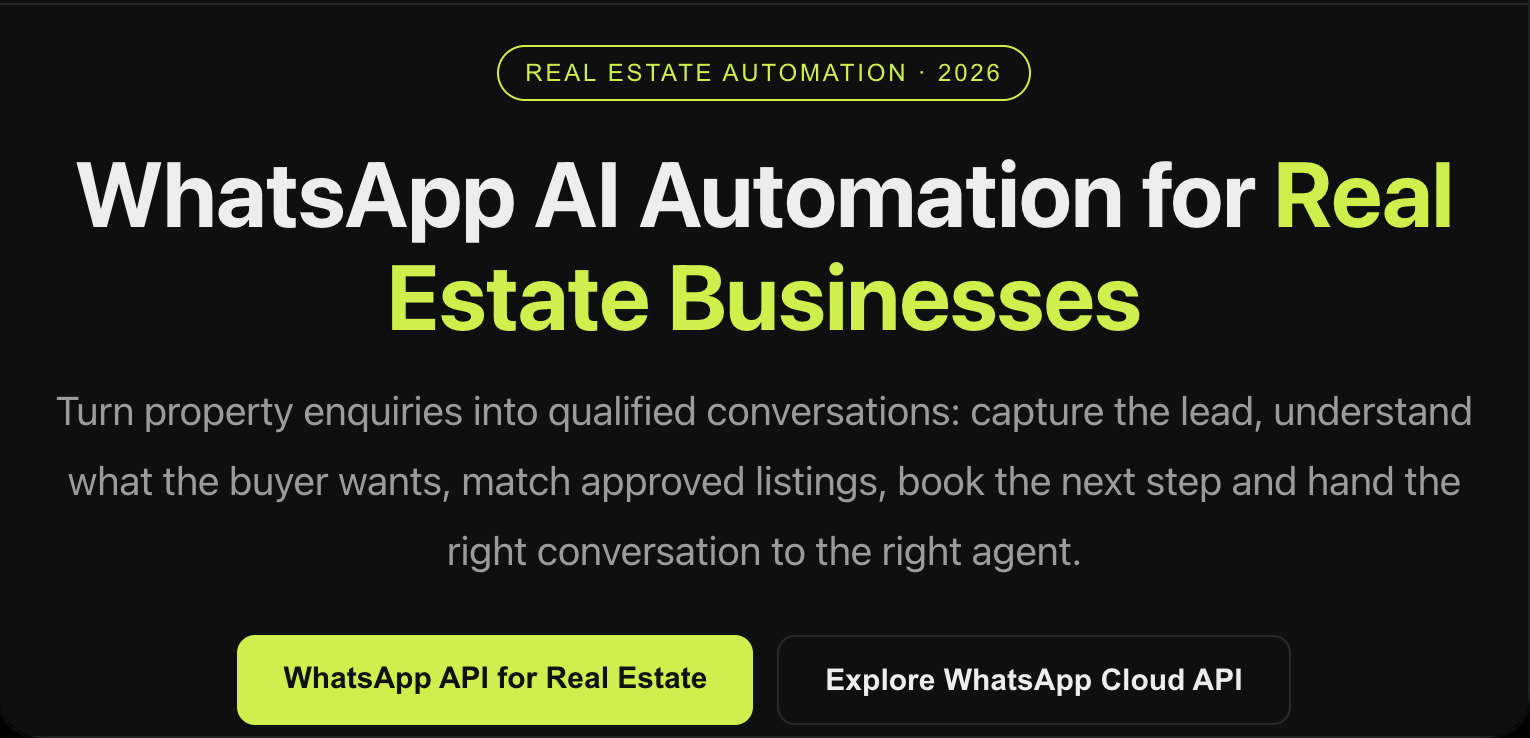 WhatsApp AI Automation for Real Estate Businesses