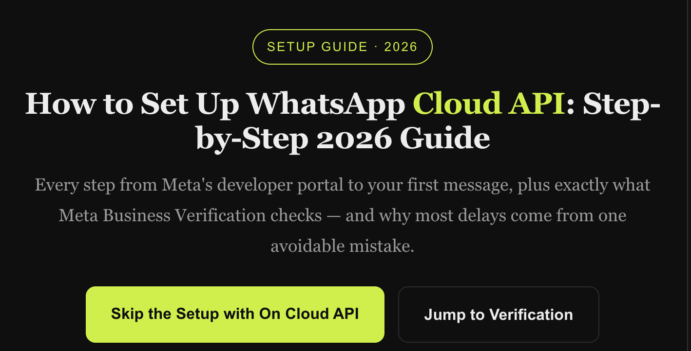 How to Set Up WhatsApp Cloud API: Step-by-Step 2026 Guide