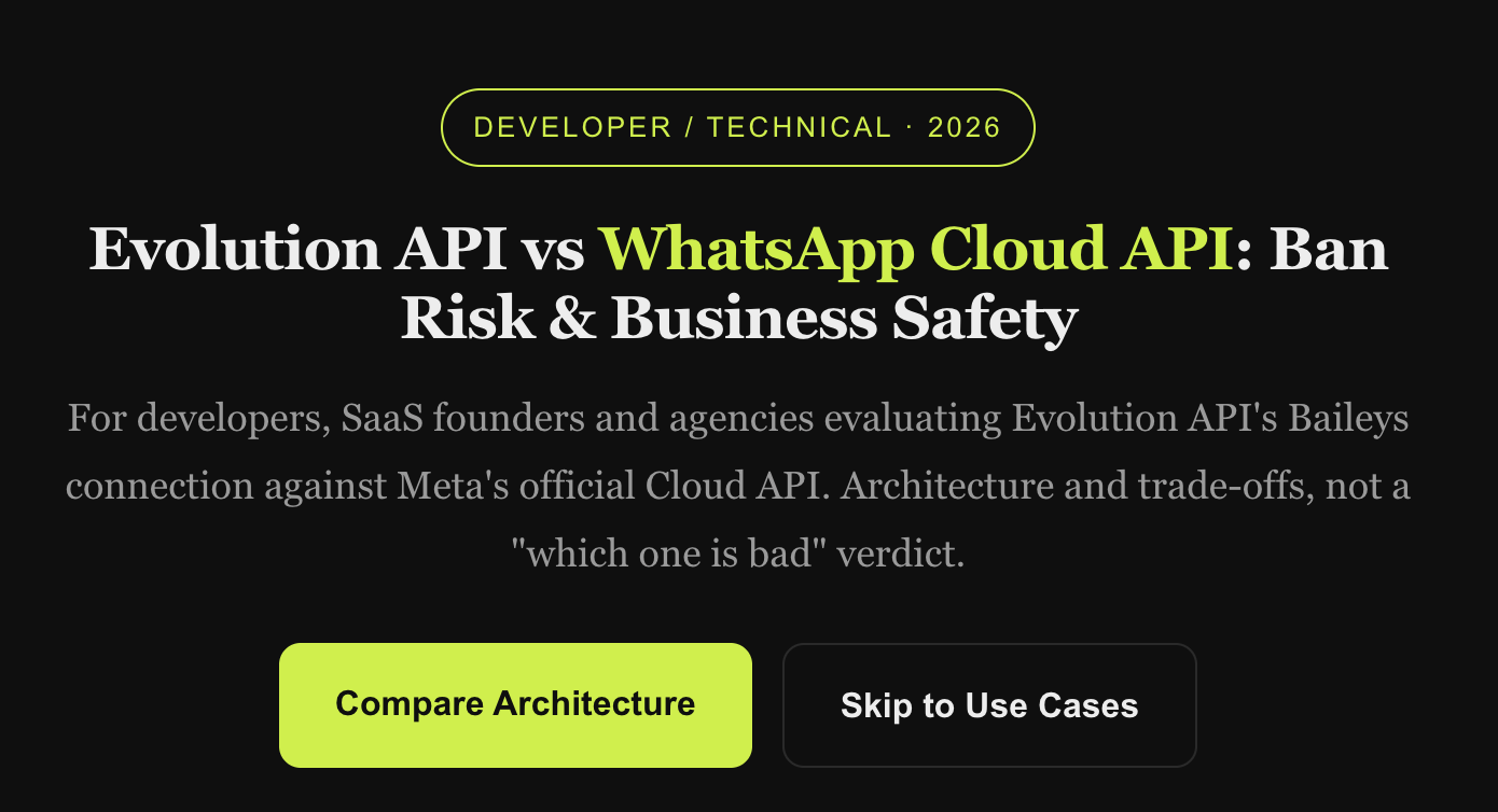 Evolution API vs WhatsApp Cloud API: Ban Risk & Business Safety
