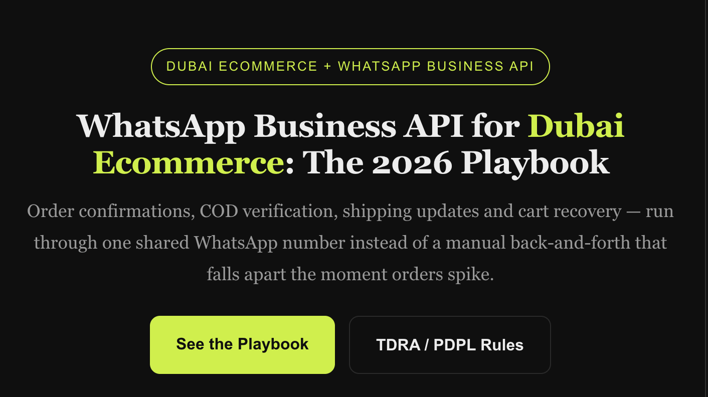 WhatsApp Business API for Dubai Ecommerce: The 2026 Playbook