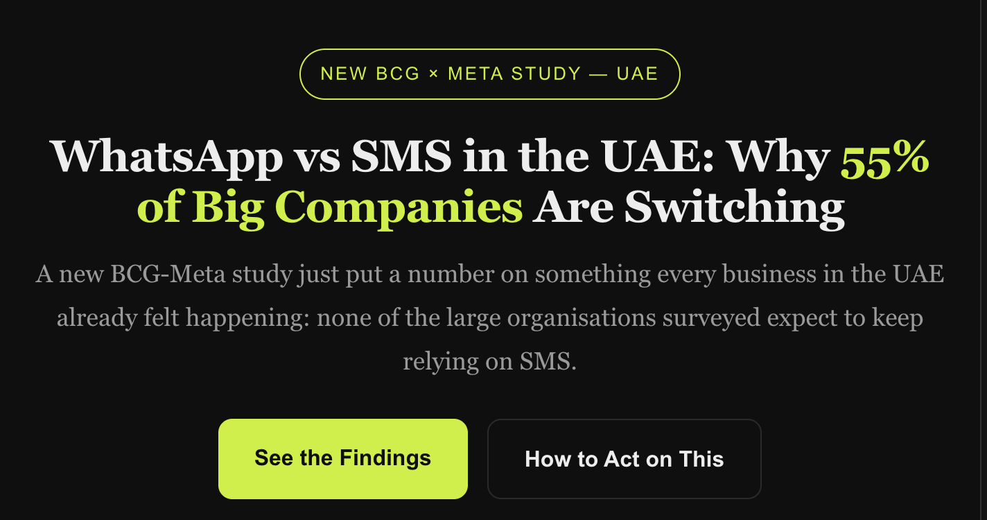 WhatsApp vs SMS in the UAE: Why 55% of Big Companies Are Switching