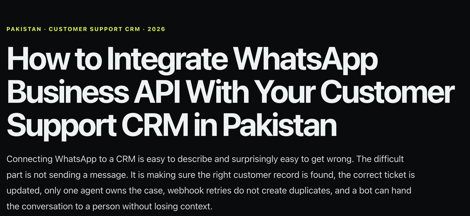 How to Integrate WhatsApp Business API With Your Customer Support CRM in Pakistan