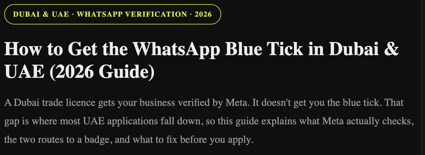 How to Get the WhatsApp Blue Tick in Dubai & UAE (2027 Guide)