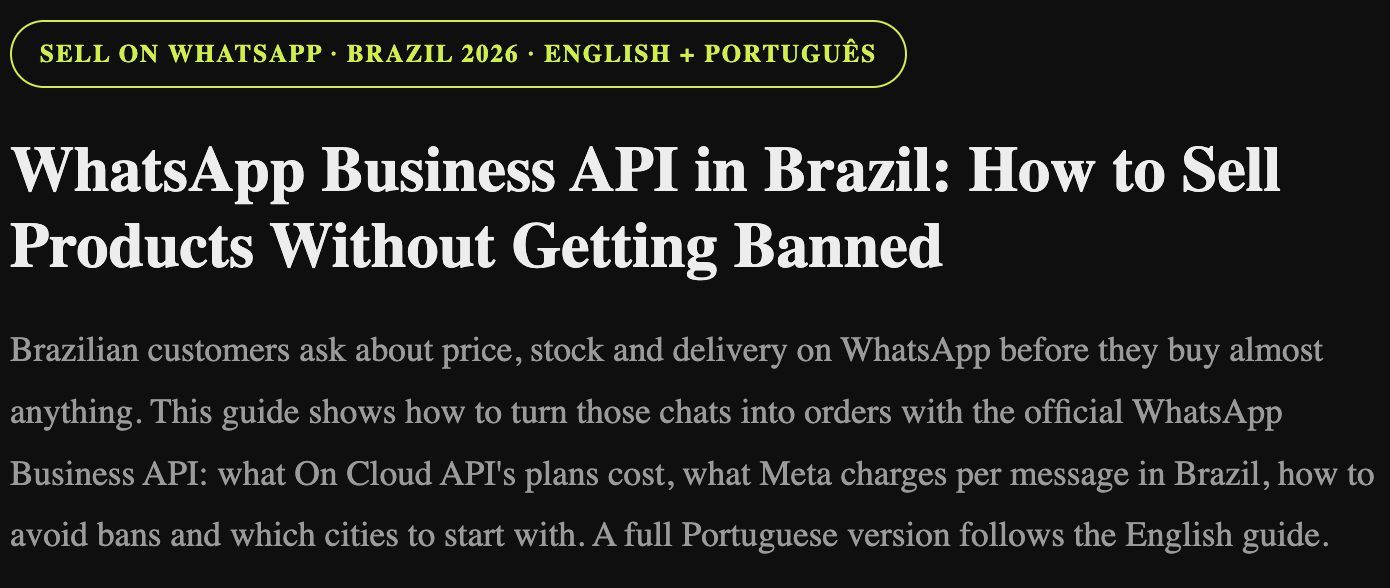 WhatsApp Business API in Brazil: How to Sell Products Without Getting Banned